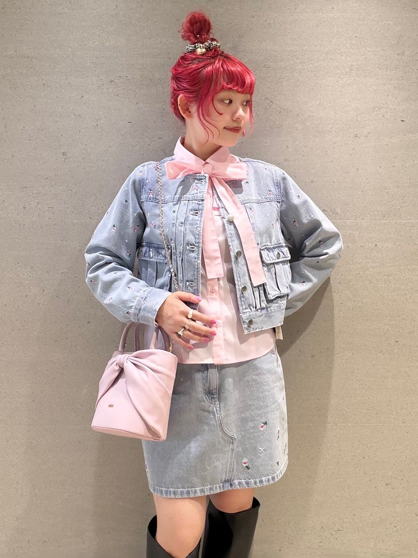 チャーム付きチェックシュシュ(ヘッドアクセサリー)｜ACCESSORY