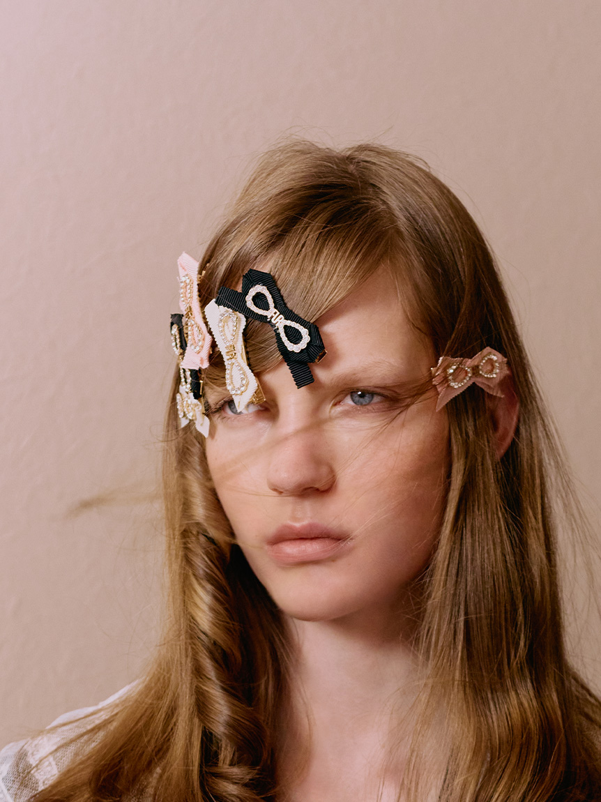 クリスタルリボンヘアピンセット(ヘッドアクセサリー)｜ACCESSORY