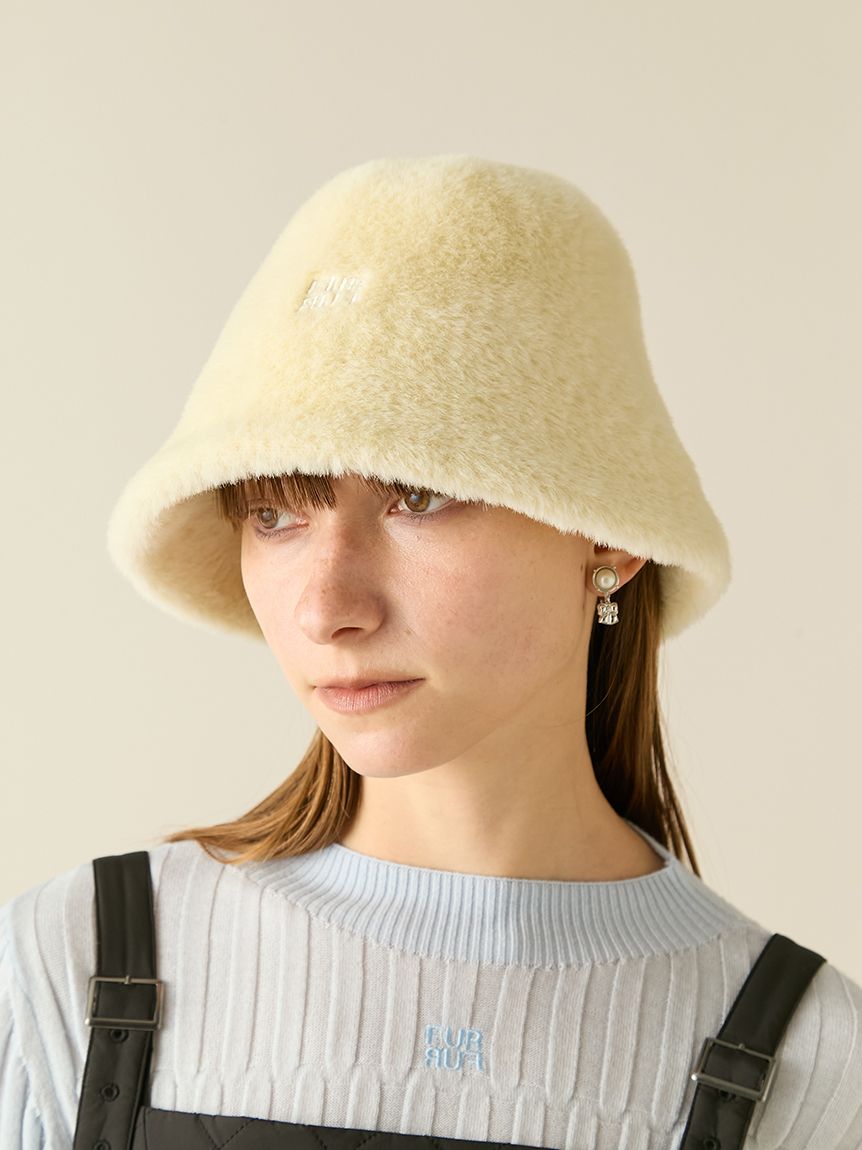 ロゴ刺繍エコファーバケットハット(帽子)｜ファッション雑貨｜FURFUR