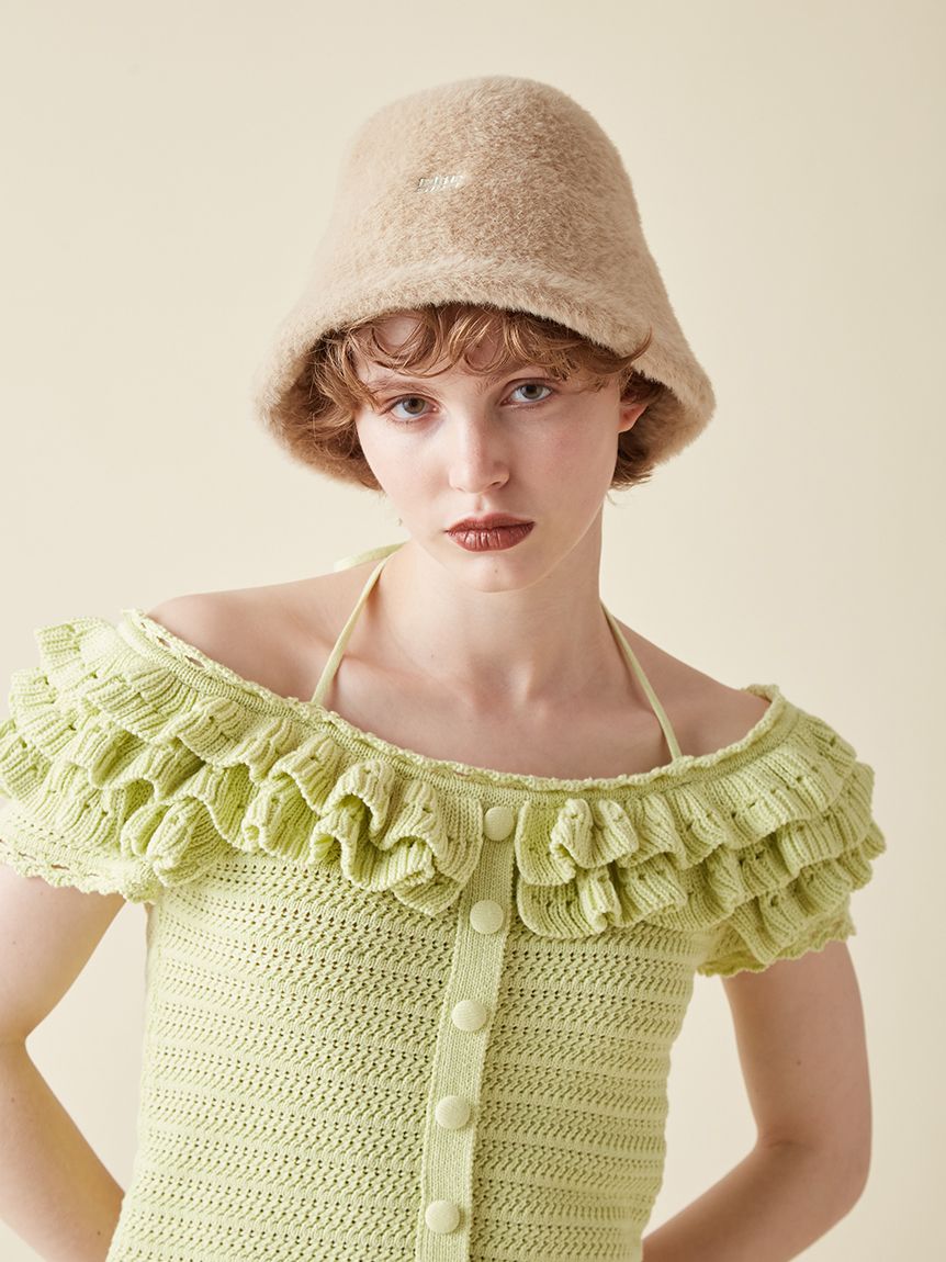 ロゴ刺繍エコファーバケットハット(帽子)｜ファッション雑貨｜FURFUR