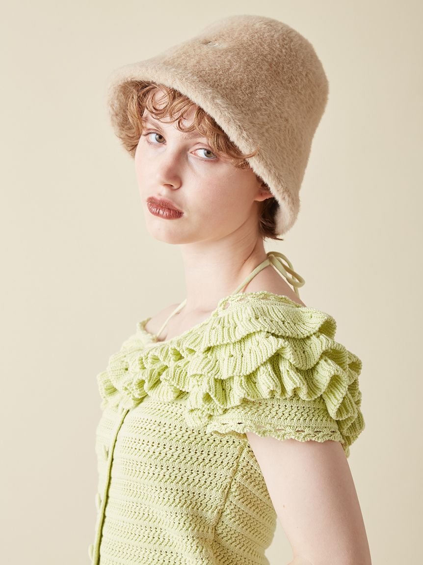 ロゴ刺繍エコファーバケットハット(帽子)｜ファッション雑貨｜FURFUR