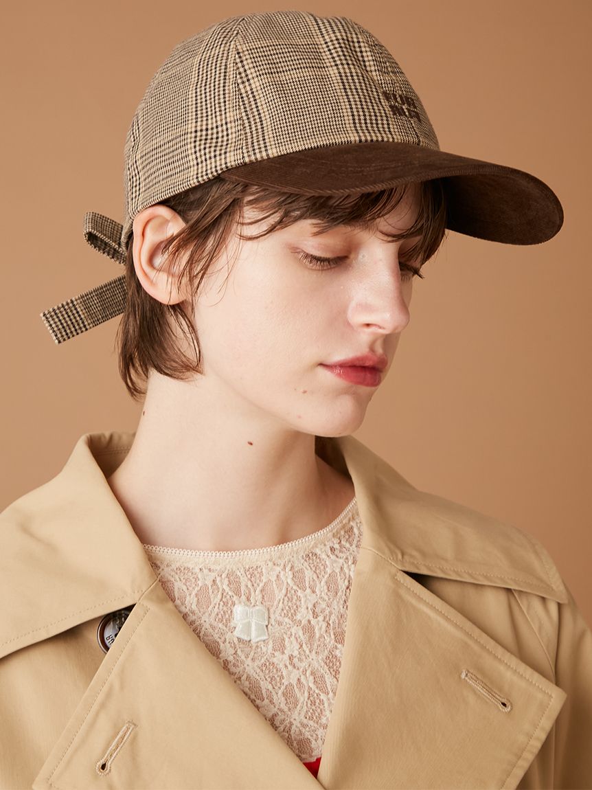 バックリボンチェック柄キャップ(帽子)｜ファッション雑貨｜FURFUR