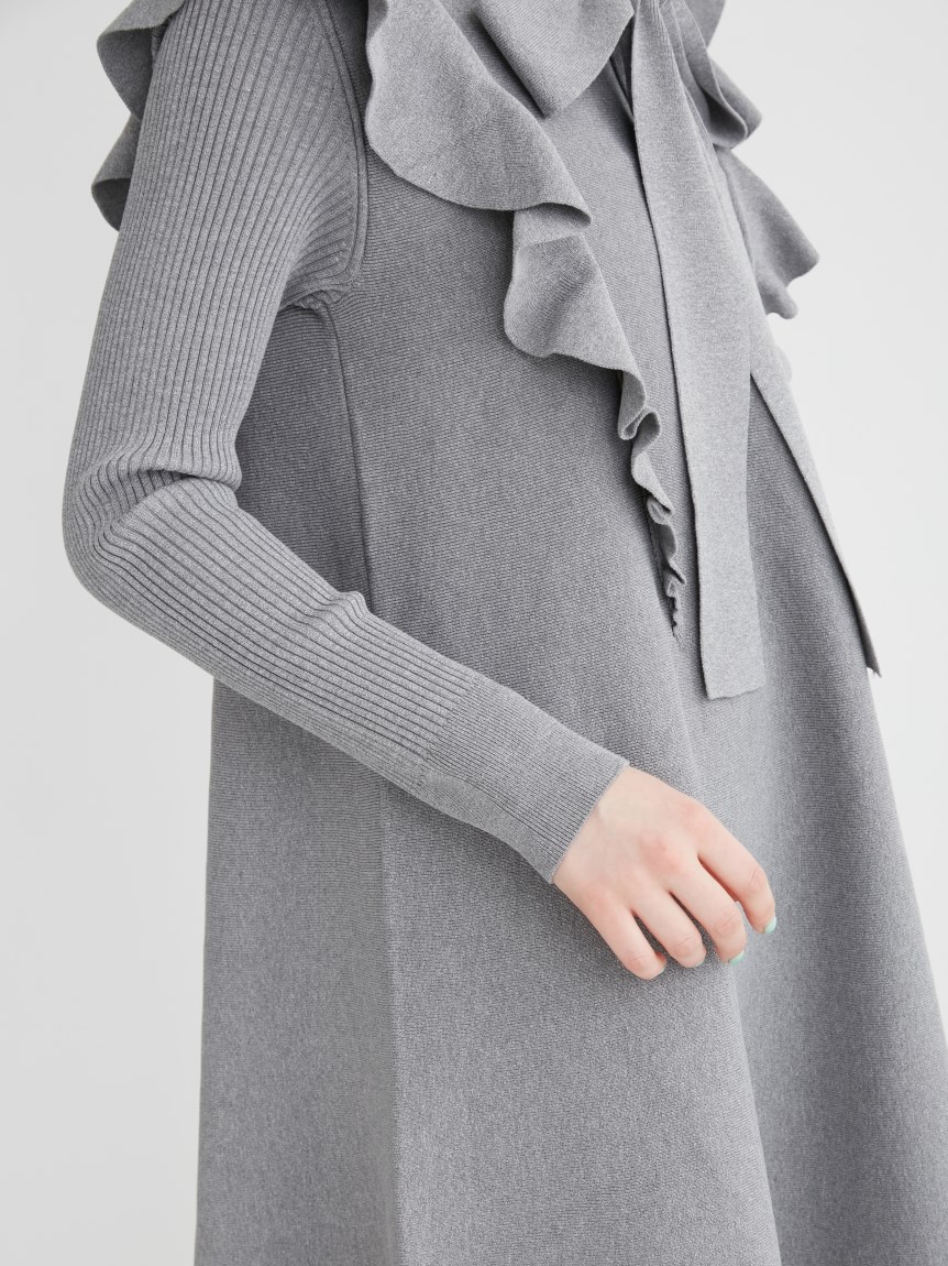 ルミネ新宿2店限定カラーあり フリル ボウタイニットワンピース ワンピース ワンピース Furfur ファーファー 公式サイト オフィシャル通販サイト