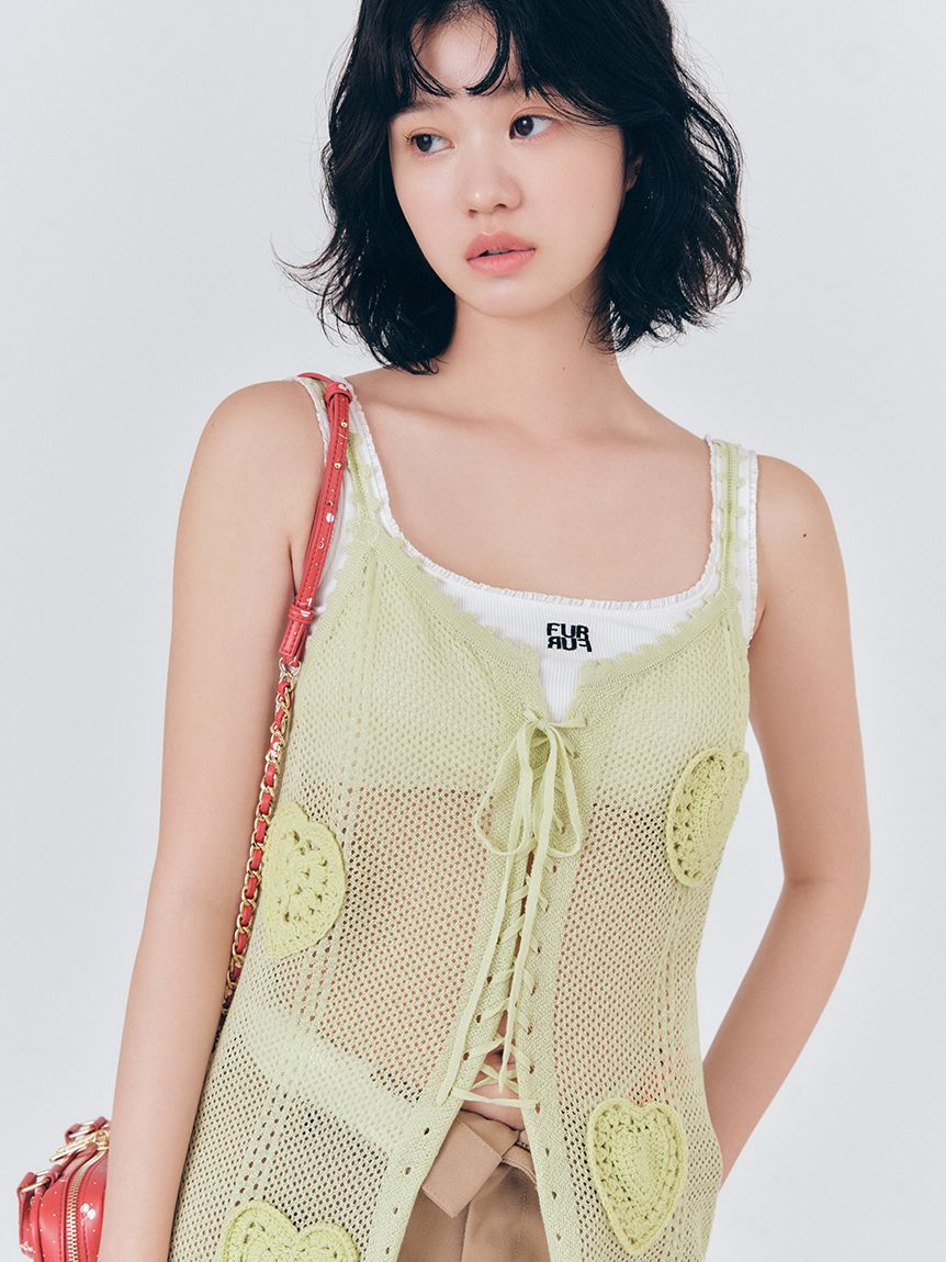 ハートクロシェキャミワンピース(ロングワンピース)｜ワンピース