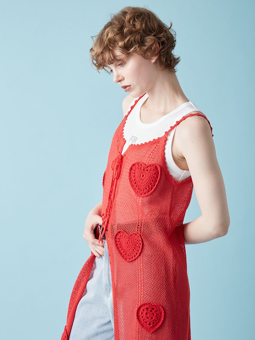 ハートクロシェキャミワンピース(ロングワンピース)｜ワンピース