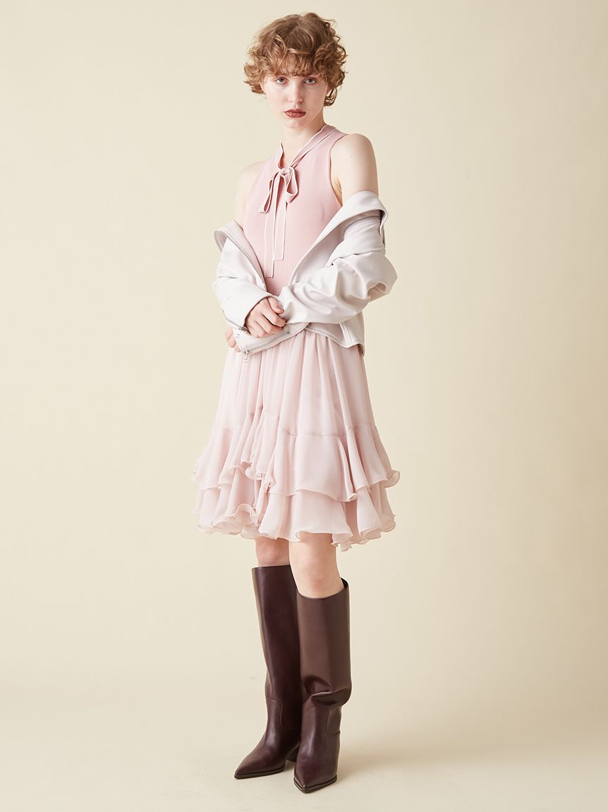 FURFUR スカートドッキングワンピース DOT 限定カラー】スカートドッキングワンピース(ロングワンピース