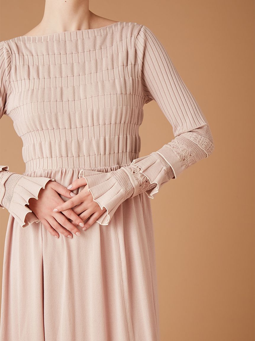 フリルスリーブニットドレス(ロングワンピース)｜ワンピース｜FURFUR