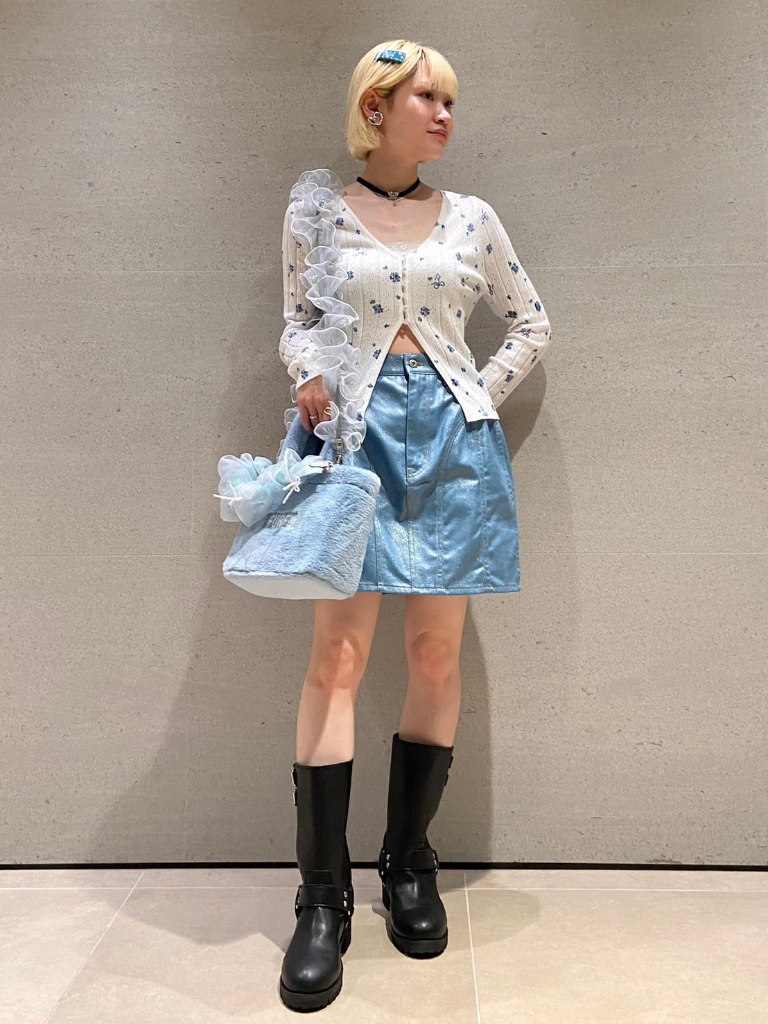 フラワープリントニットカーディガン(ニット)｜トップス｜FURFUR  