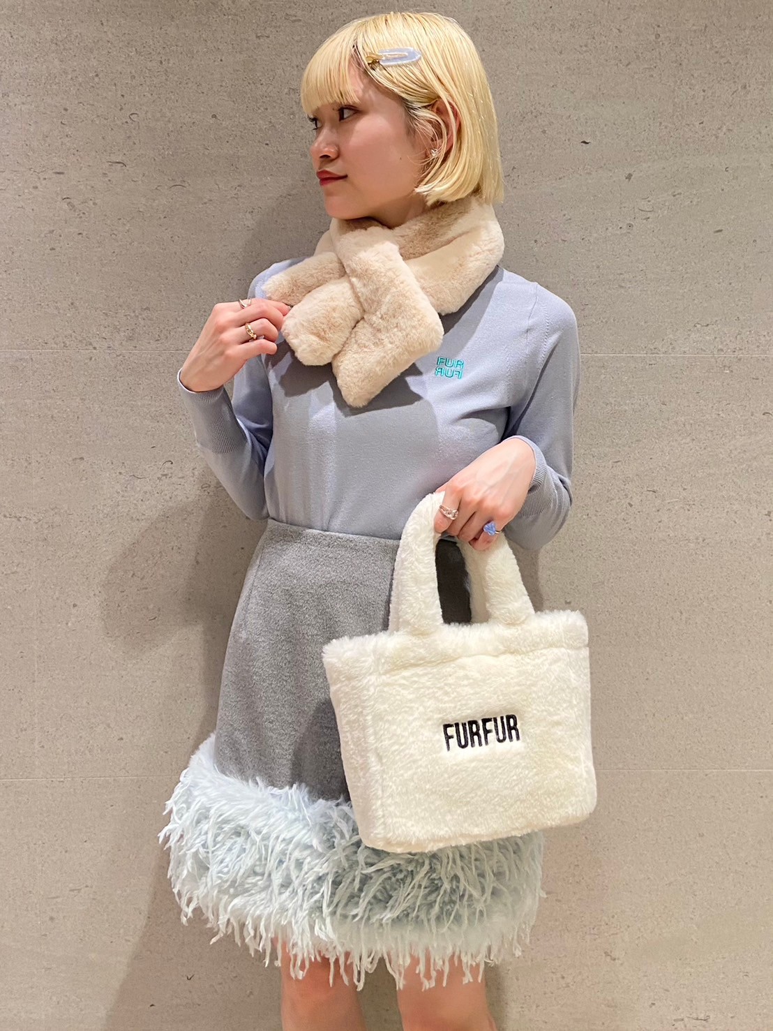 ロゴ刺繍クルーネックセーター(ニット)|トップス|FURFUR ロゴ刺繍クルーネックセーター(ニット)|トップス|FURFUR