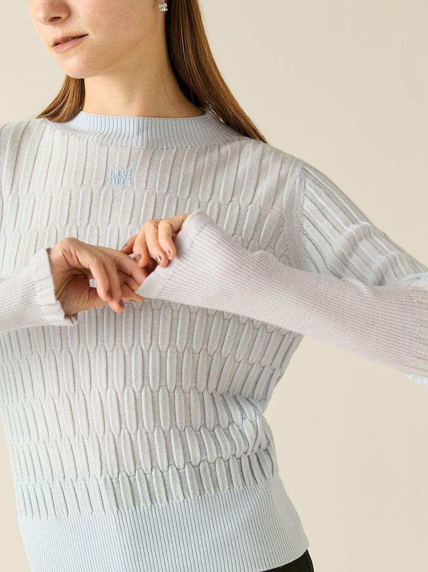 ロゴ刺繍バイカラーリブニット(ニット)｜トップス｜FURFUR（ファー