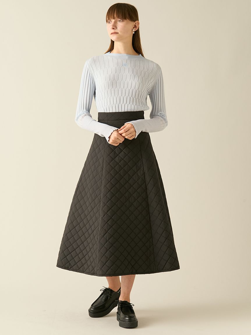 ロゴ刺繍バイカラーリブニット(ニット)｜トップス｜FURFUR（ファー