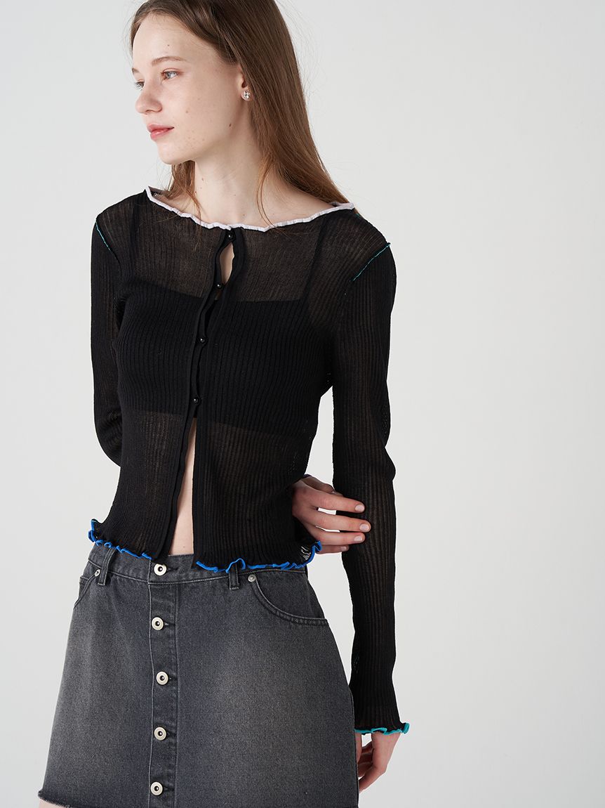 マルチカラートリムカーディガン(ニット)｜トップス｜FURFUR（ファー