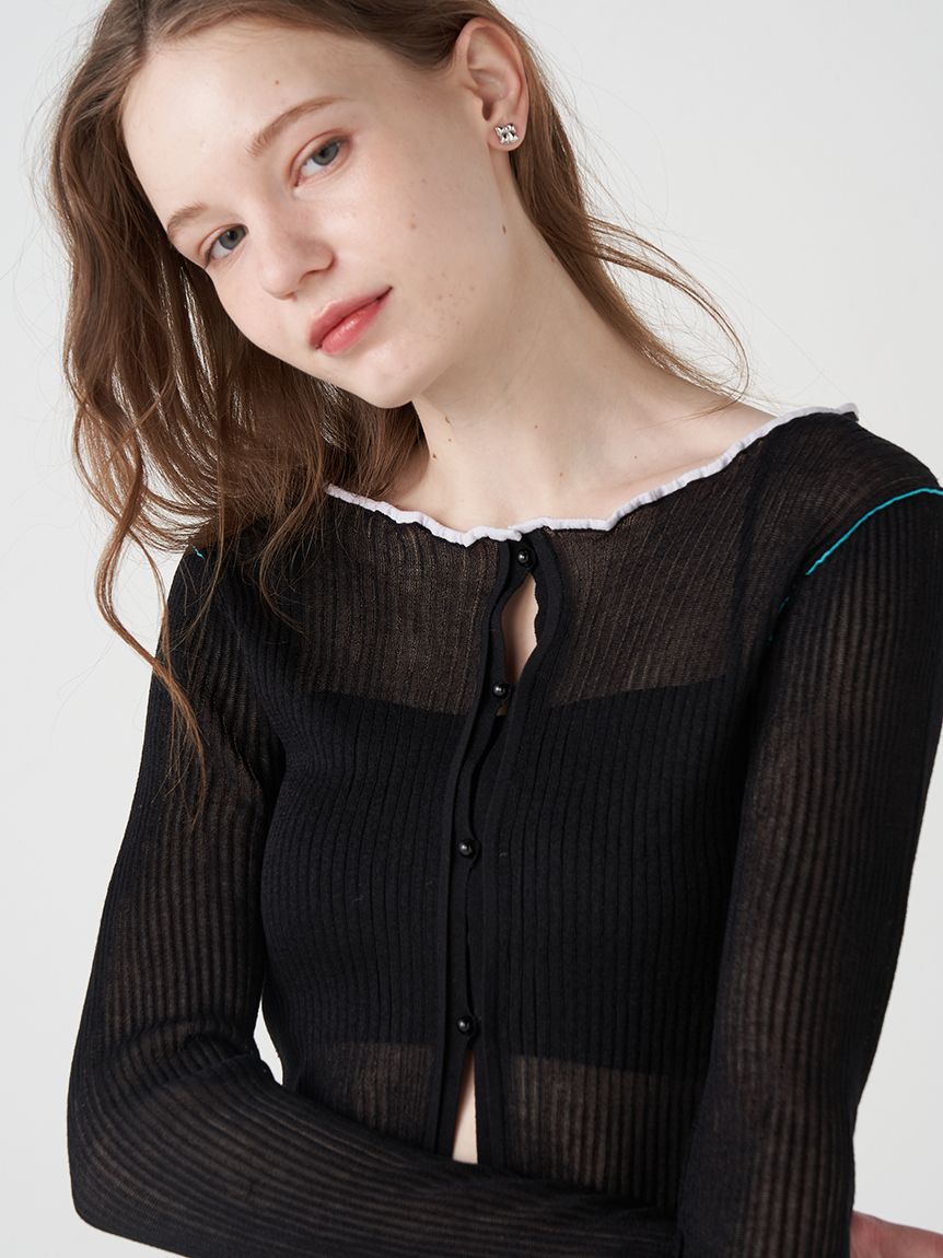 マルチカラートリムカーディガン(ニット)｜トップス｜FURFUR（ファー