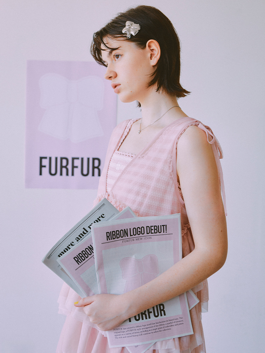 FURFUR バスクボーダーリボンニットトップス クーポン】【セール 40%OFF】バスクボーダーニットプルオーバー
