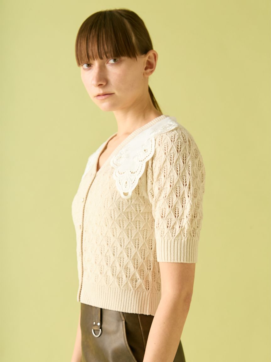 レースカラーカーディガン(ニット)｜トップス｜FURFUR（ファーファー