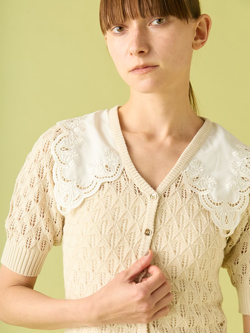 レースカラーカーディガン(ニット)｜トップス｜FURFUR（ファーファー