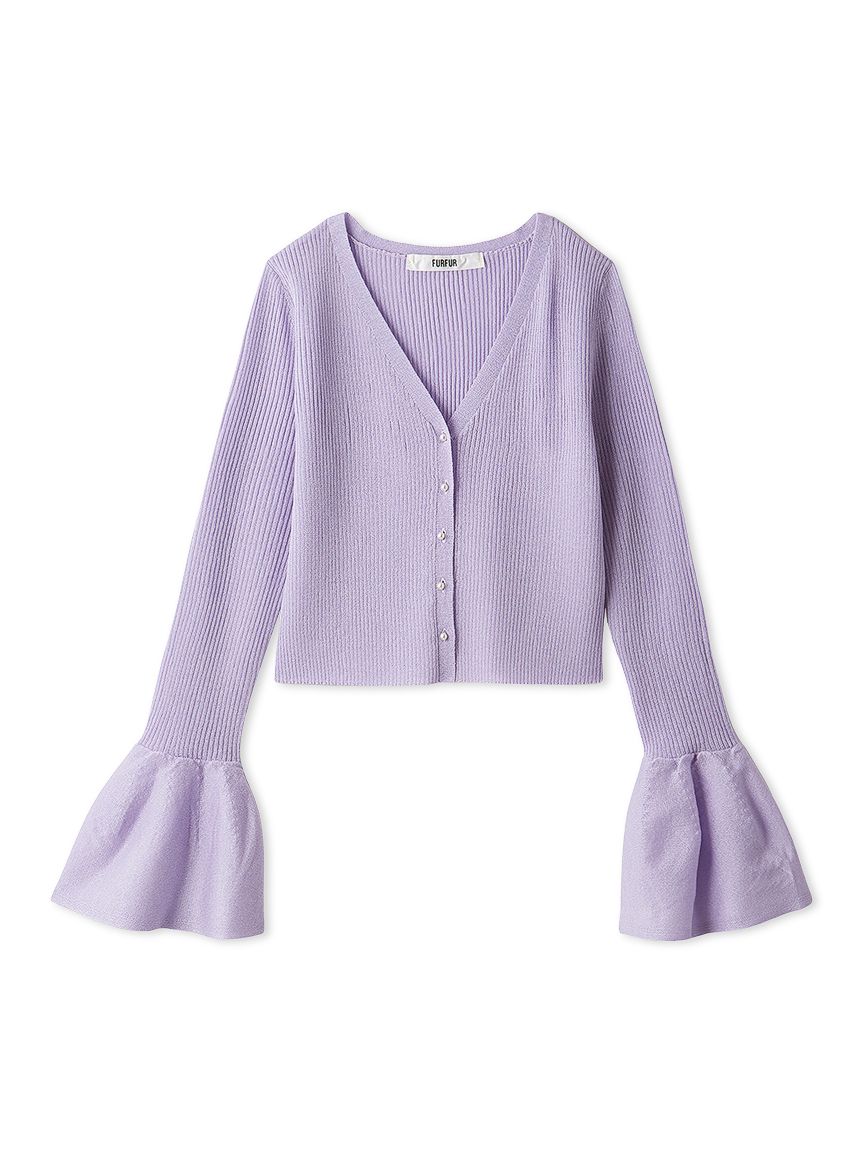 FURFUR（ファーファー）袖シアードッキングカーディガン　ライトグレー FURFUR（ファーファー）袖シアードッキングカーディガン ライト