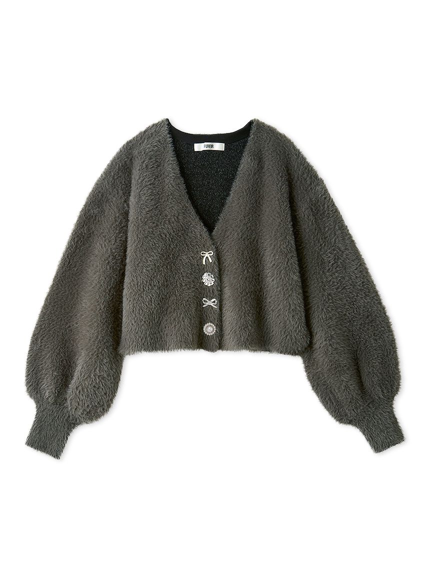 マルチビジューボタンフェザーカーディガン(ニット)｜トップス｜FURFUR
