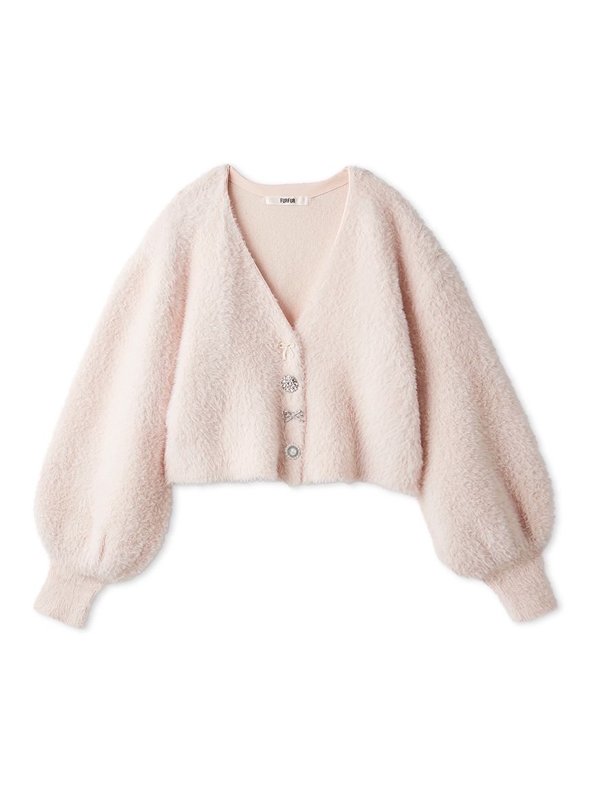 マルチビジューボタンフェザーカーディガン(ニット)｜トップス｜FURFUR