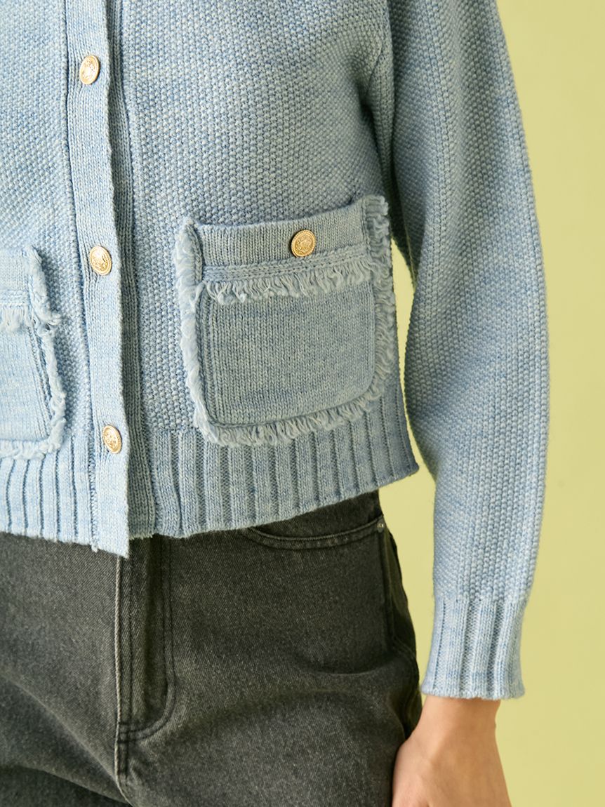 限定カラー】ツイーディニットジャケット(ニット)｜トップス