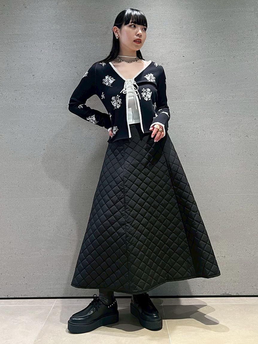 ドゥロワー　フラワー　花柄　ニット　ジャガード　カーディガン ドゥロワー フラワー 花柄 ニット ジャガード カーディガン 【公式通販】