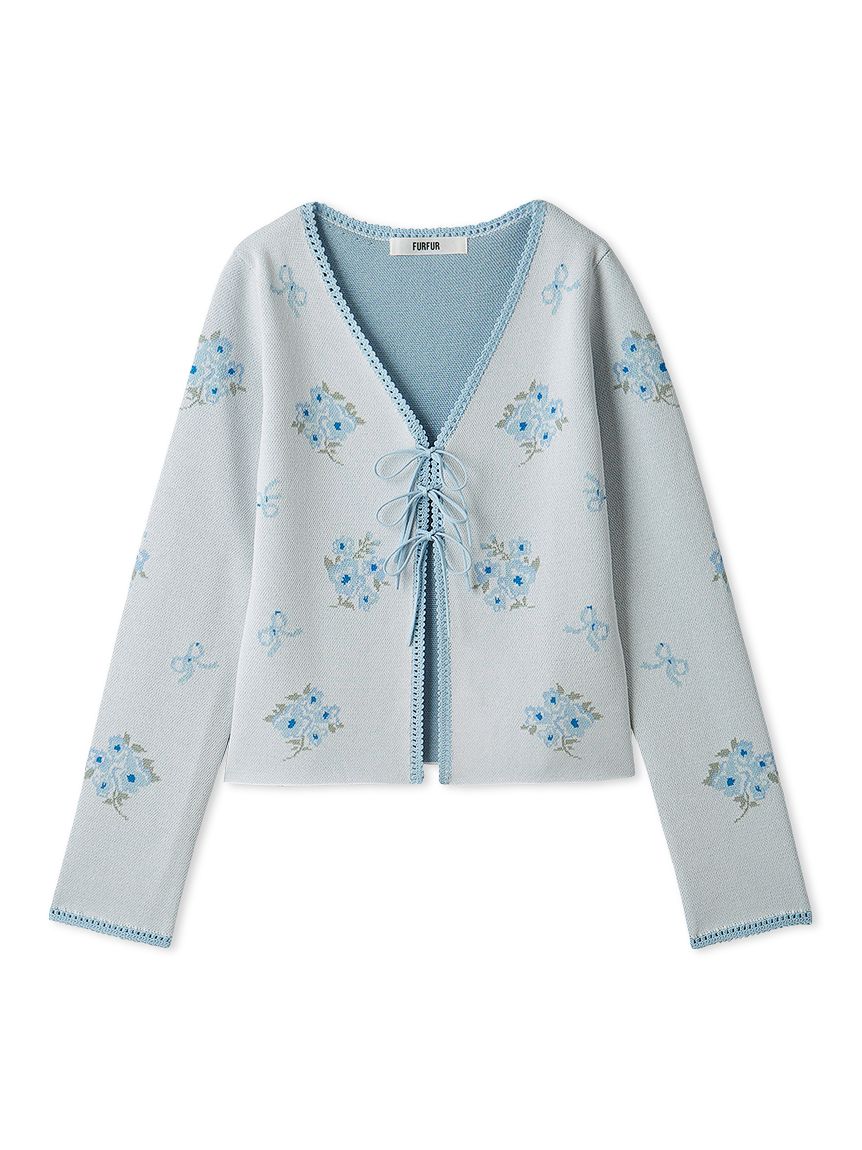 Drawer ドゥロワー　フラワージャガードカーディガン 予約]フラワージャガードカットカーディガン/テラコッタ – Lumier