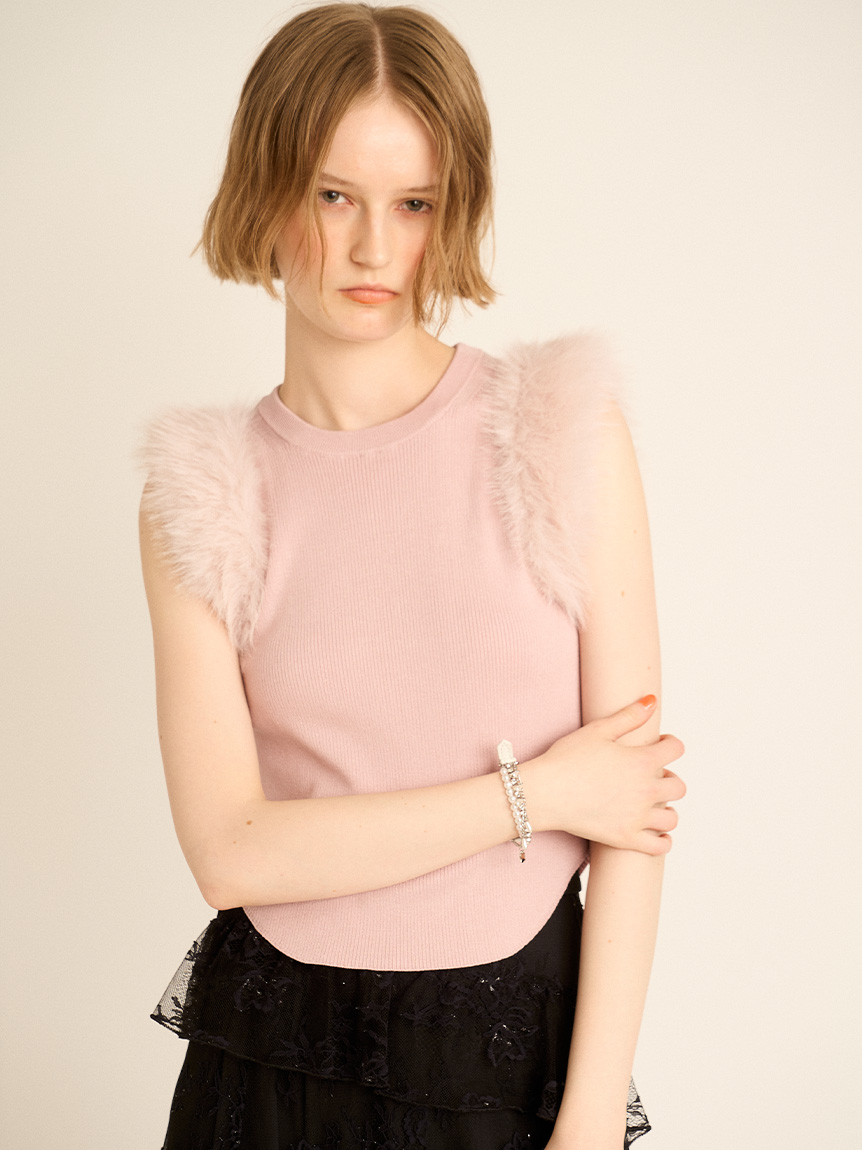 限定カラー】エコファースリーブニットトップス(ニット)｜トップス