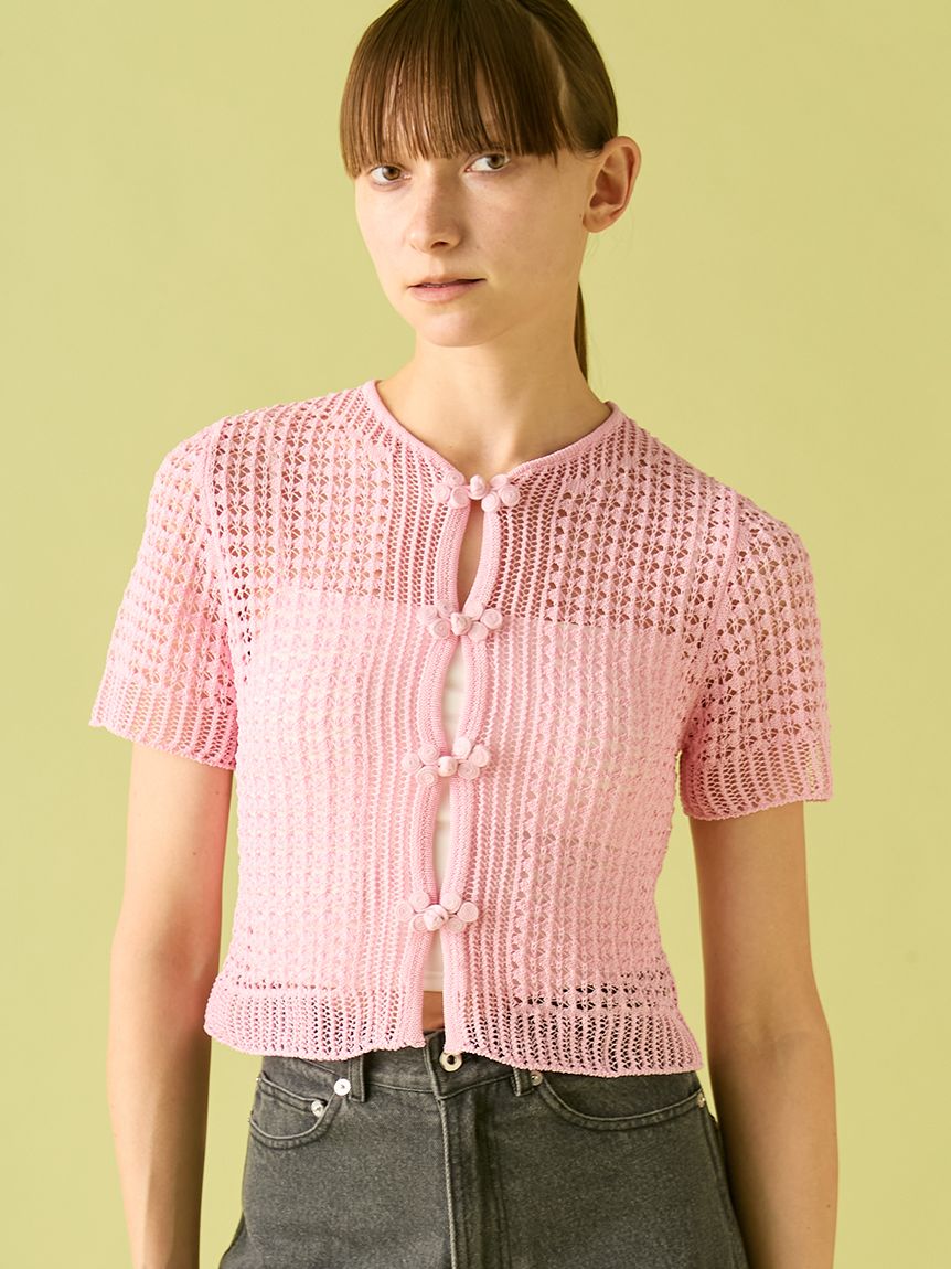 レース編みチャイナニットトップス(ニット)｜トップス｜FURFUR（ファー