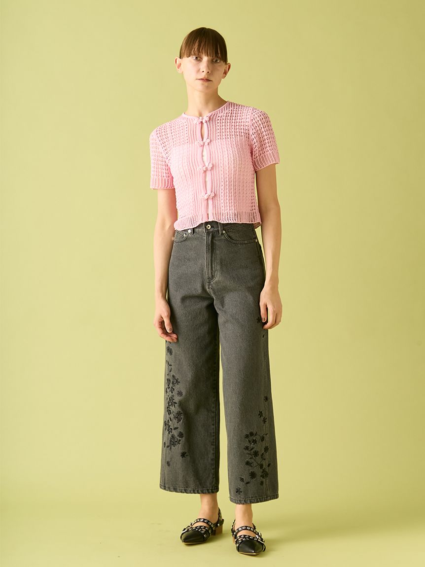 レース編みチャイナニットトップス(ニット)｜トップス｜FURFUR（ファー