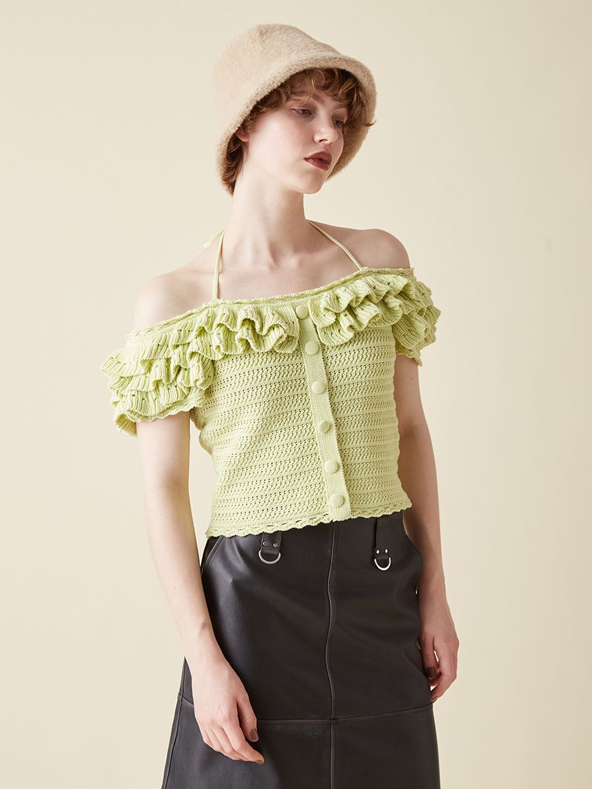 フリルデザインニットトップス(ニット)｜トップス｜FURFUR（ファー