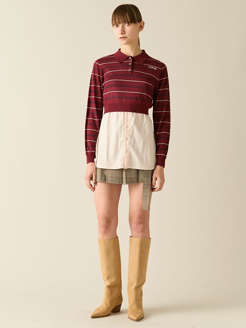 新品タグ付き レイヤードポロカットソー BRW ブラウン ピンク レイヤードポロカットソー BRW ブラウン ピンク - メルカリ