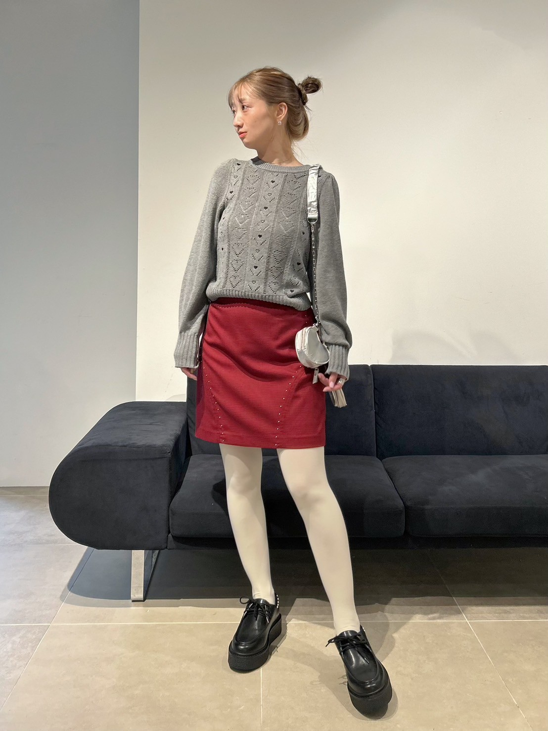 オフィシャルサイト限定】ハート刺繍アイレットニットトップス(ニット