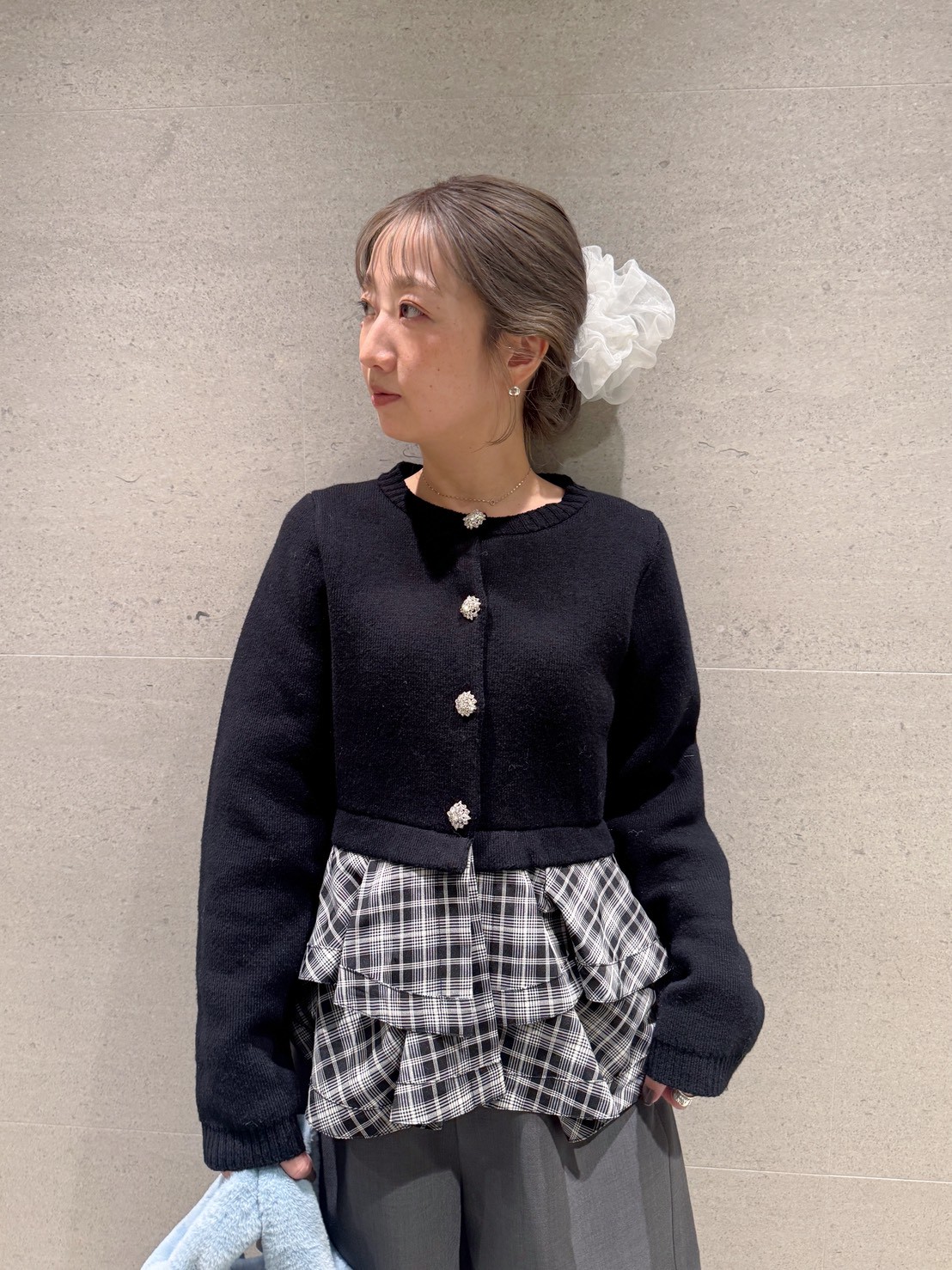 WEB限定カラー】ペプラムレイヤードカーディガン(ニット)｜トップス