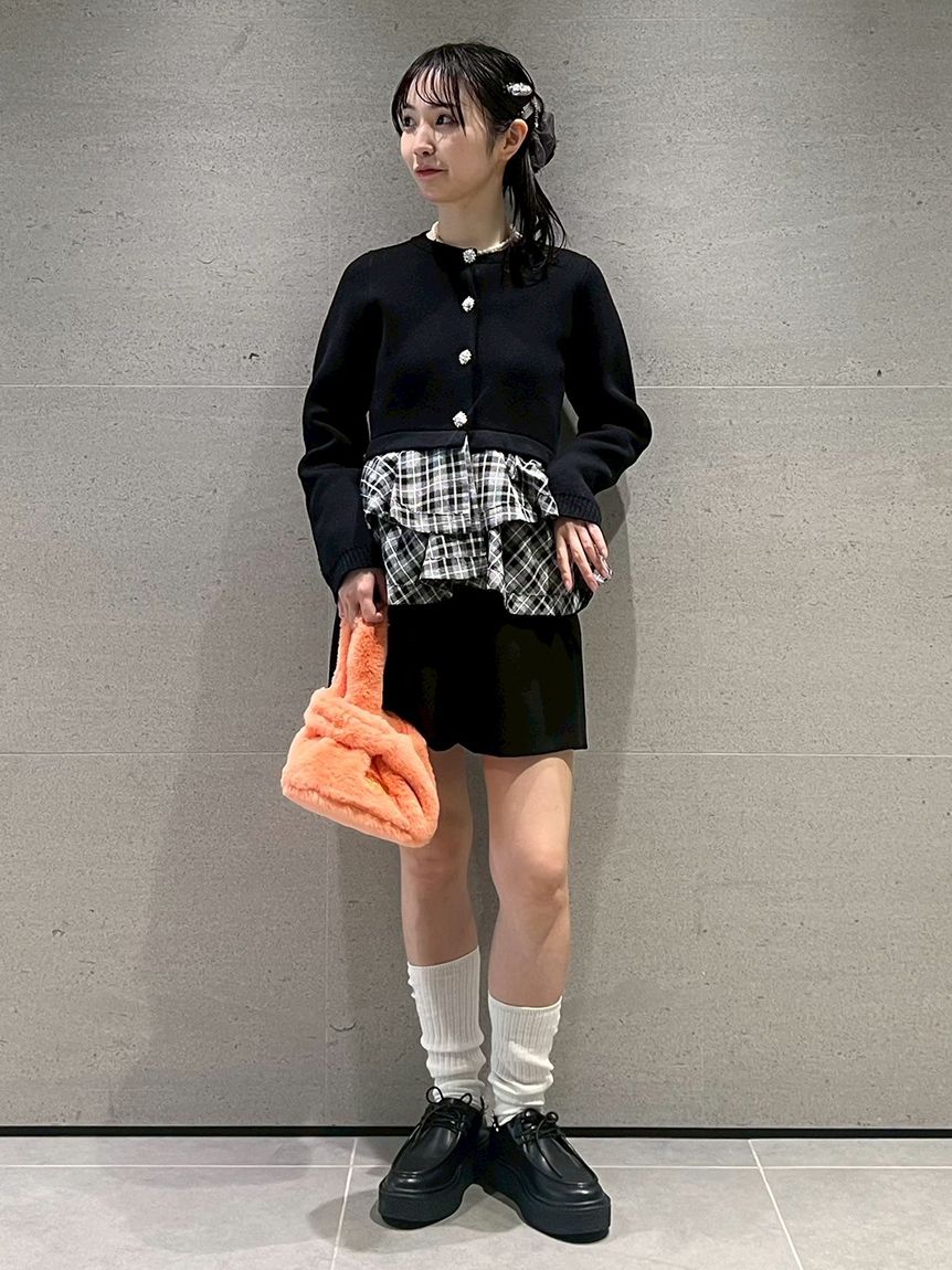 WEB限定カラー】ペプラムレイヤードカーディガン(ニット)｜トップス