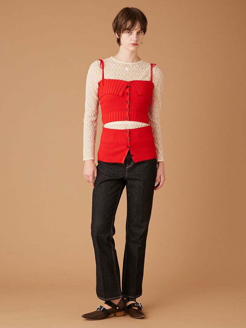 スラッシュデザインニットビスチェ(ニット)｜トップス｜FURFUR（ファー