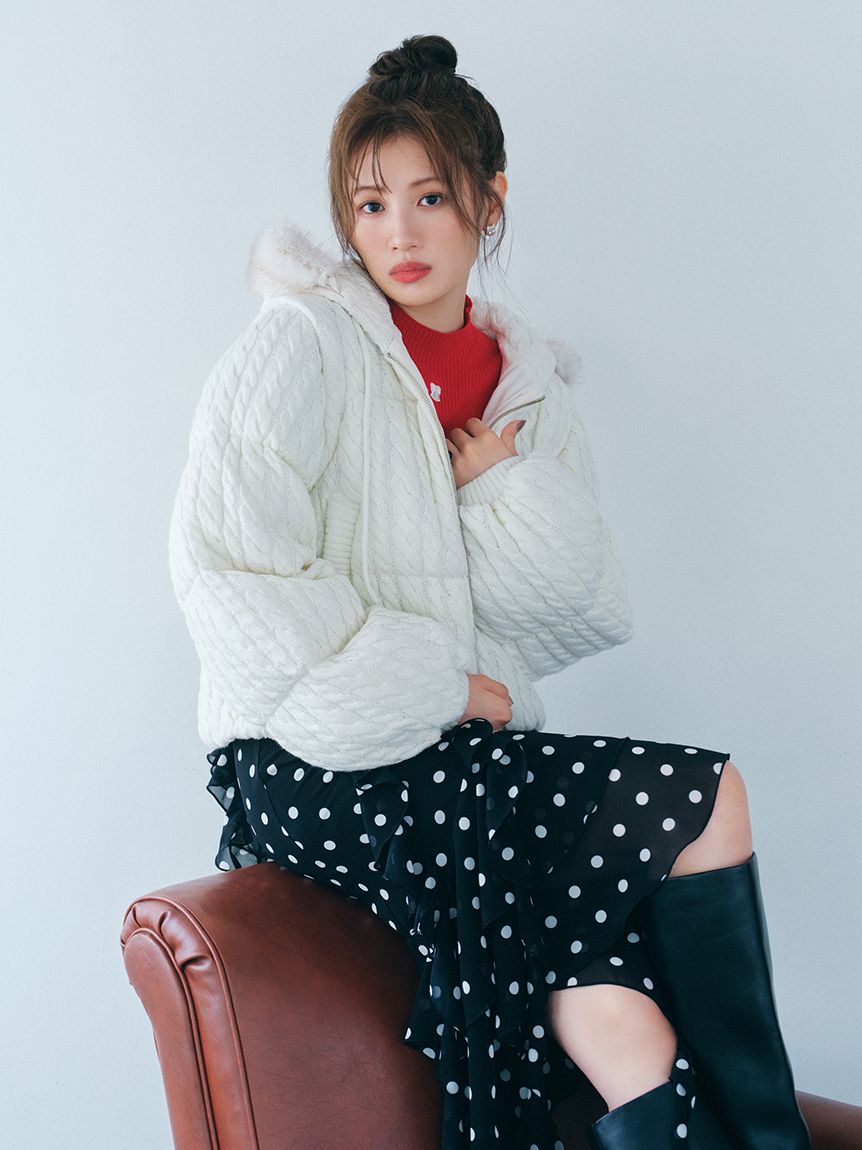 限定カラー】リボン刺繍リブニットトップス(ニット)｜トップス｜FURFUR