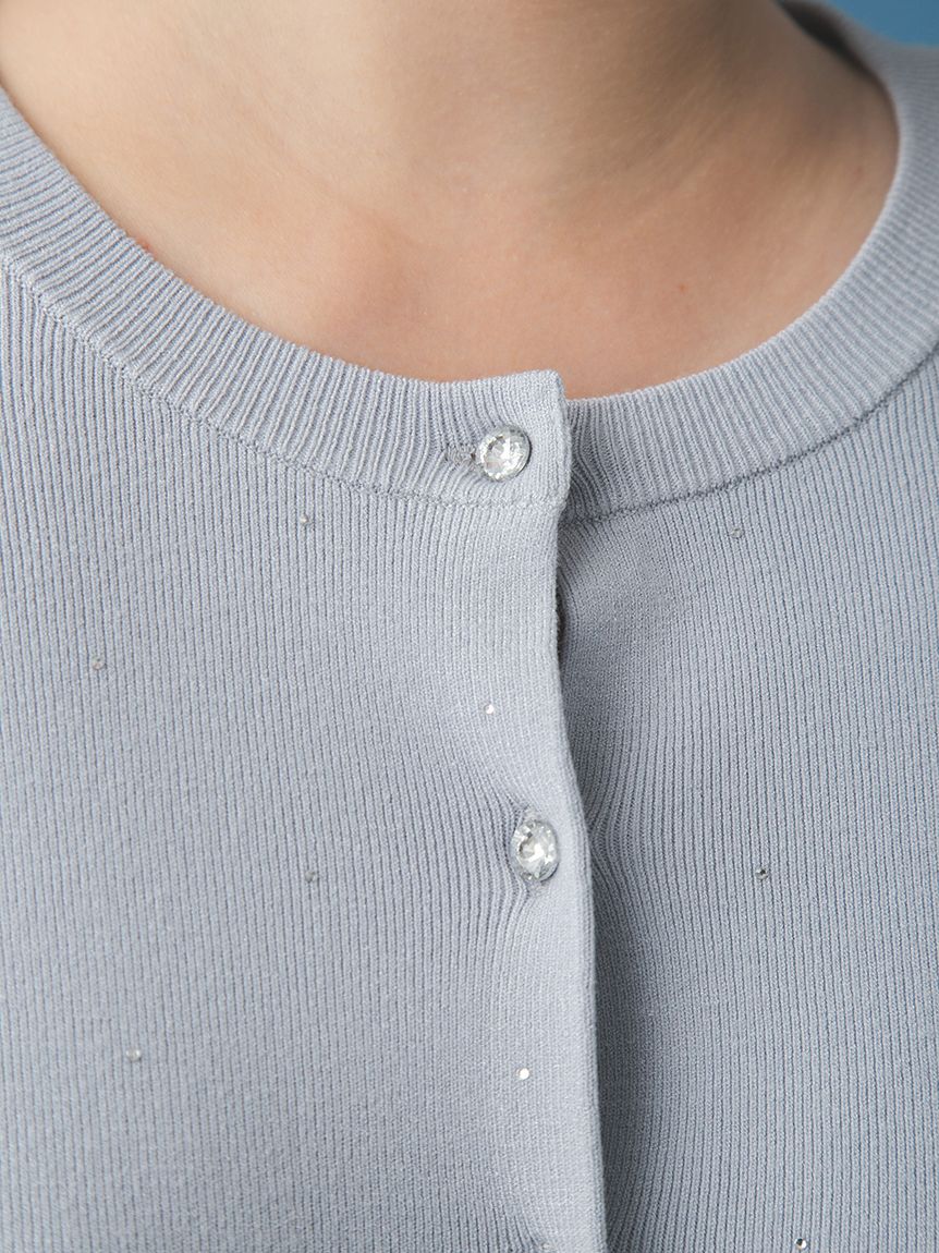 Twilightラインストーンクルーネックカーディガン(ニット)｜トップス