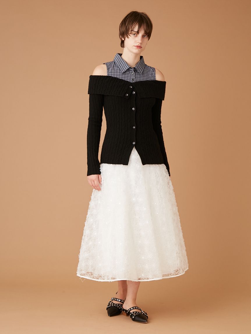 オフショルレイヤードニット(ニット)｜トップス｜FURFUR（ファーファー