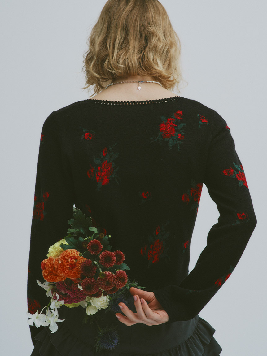 フラワージャガードカーディガン(ニット)｜トップス｜FURFUR（ファー