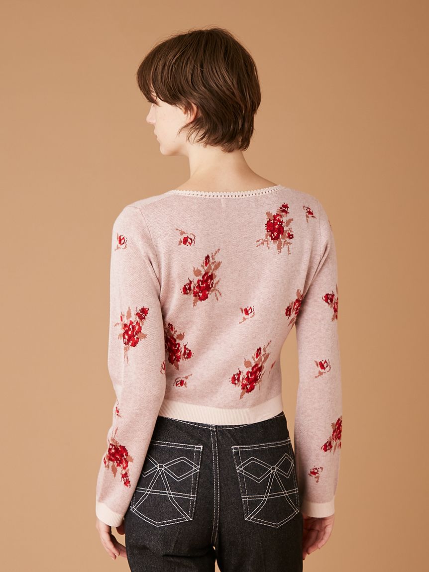 フラワージャガードカーディガン(ニット)｜トップス｜FURFUR（ファー
