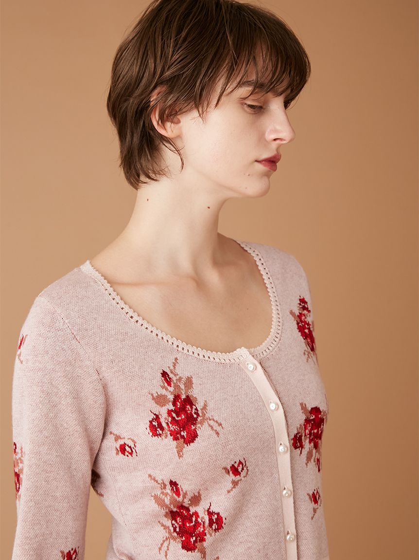 フラワージャガードカーディガン(ニット)｜トップス｜FURFUR（ファー