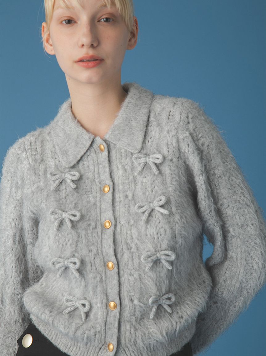 リボンデザインアランポロニットトップス(ニット)｜トップス｜FURFUR