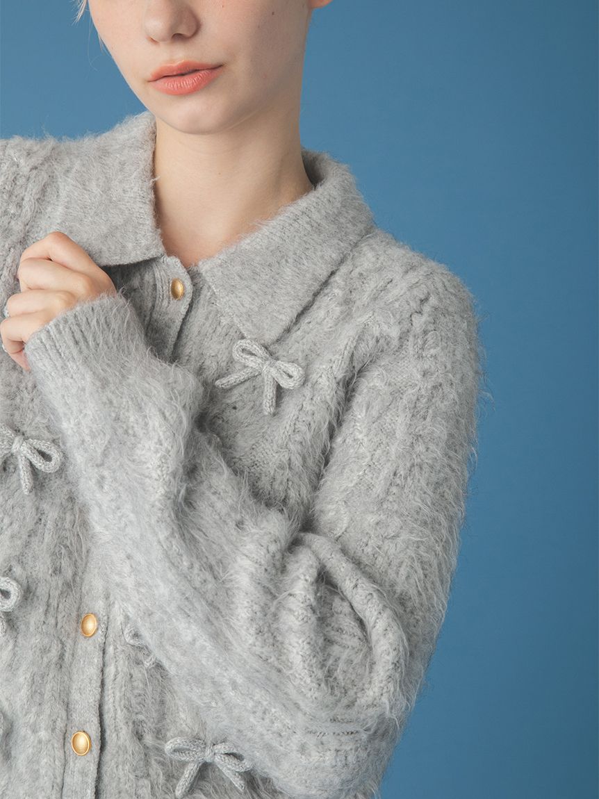 FURFUR リボンデザインアランポロニットトップス リボンデザインアランポロニットトップス(ニット)｜トップス｜FURFUR