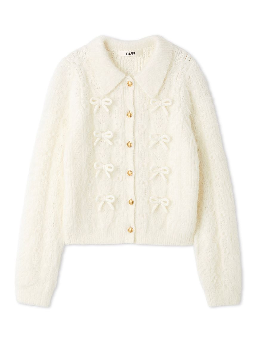 リボンデザインアランポロニットトップス(ニット)｜トップス｜FURFUR