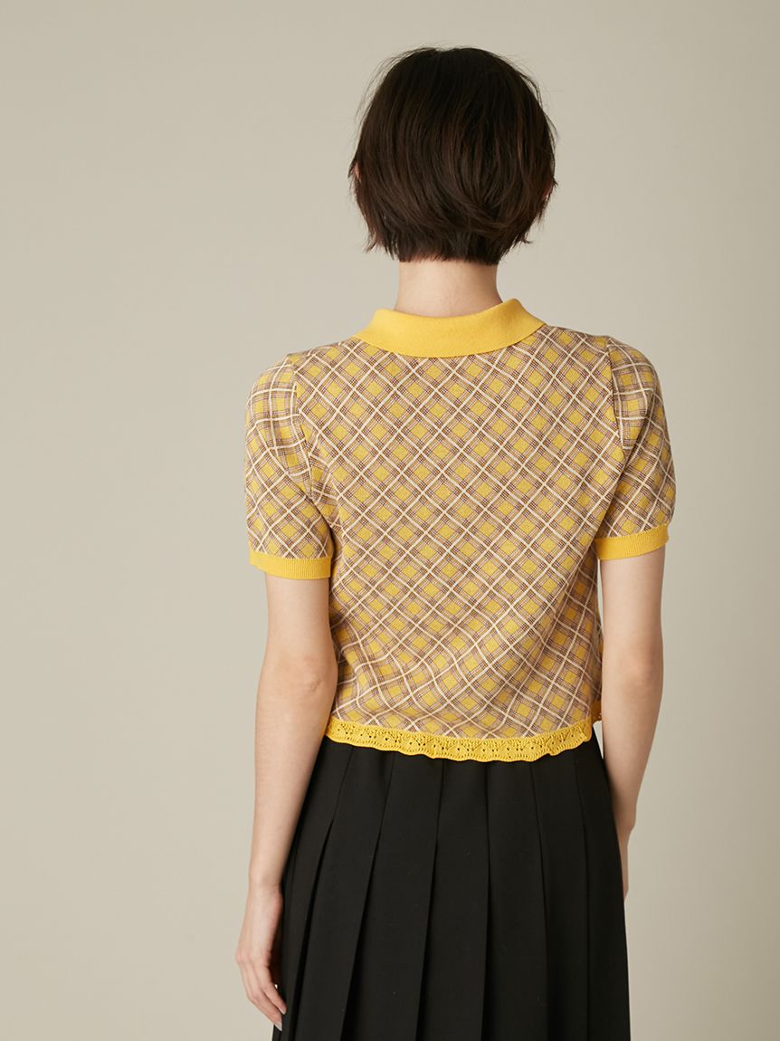 チェックジャガードニットポロ(ニット)｜トップス｜FURFUR（ファー