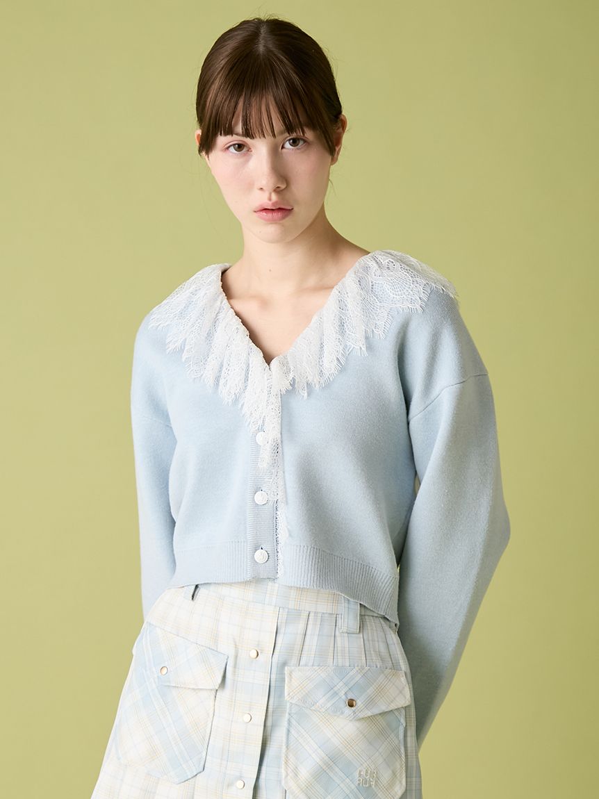 レース衿カーディガン(ニット)｜トップス｜FURFUR（ファーファー）公式