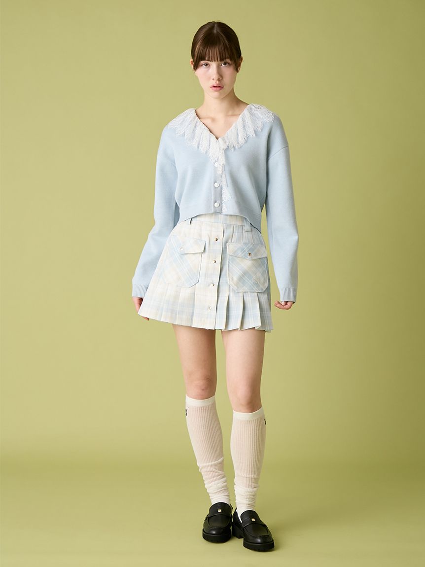 aratama アンティークレース付きニットカーディガン aratama アンティークレース付きニットカーディガン 本物