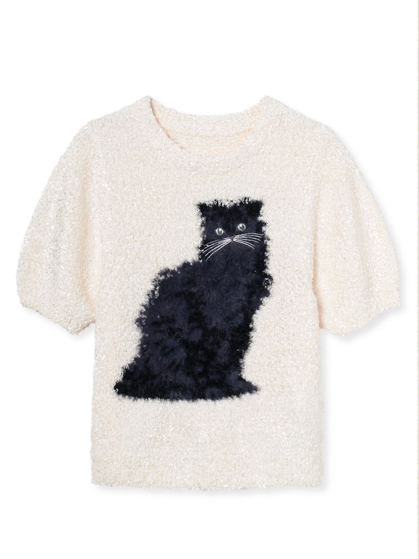 キャットモチーフジャガードニットトップス(ニット)｜トップス｜FURFUR