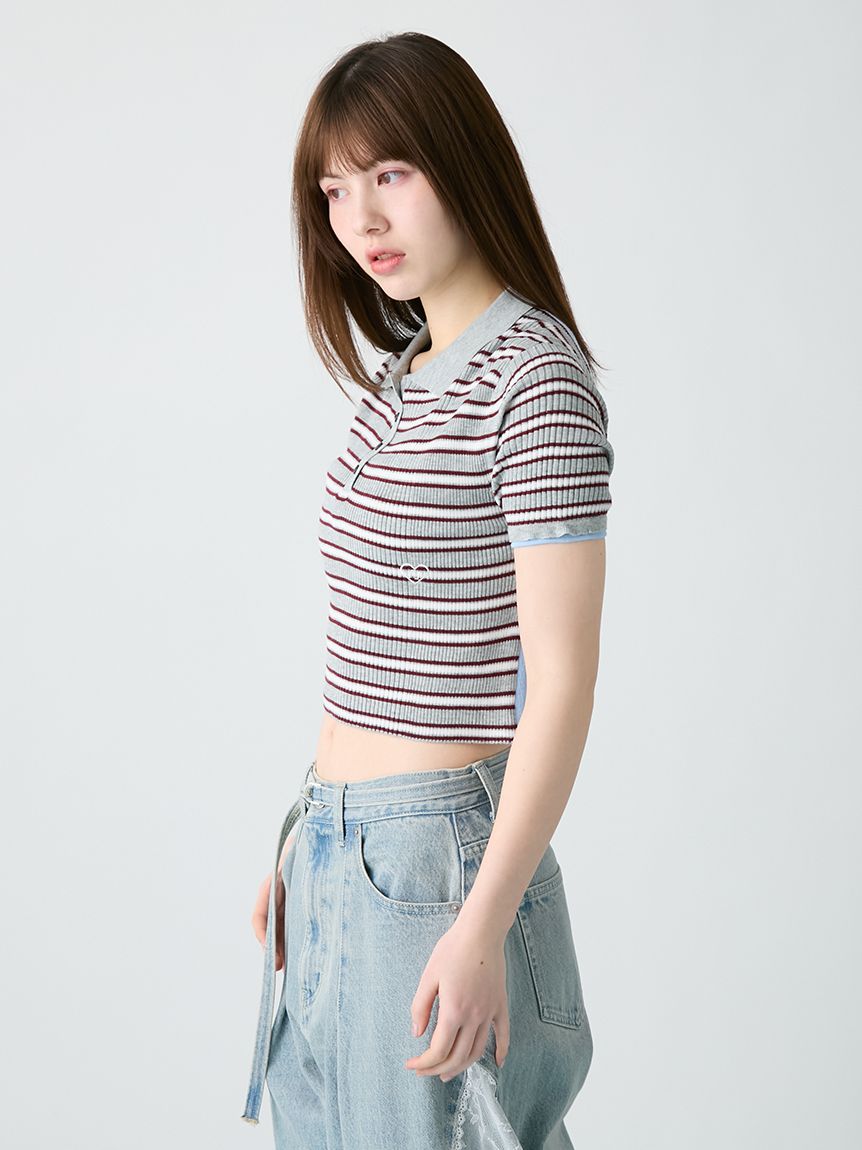 カラーブロックニットポロシャツ(ニット)｜トップス｜FURFUR（ファー