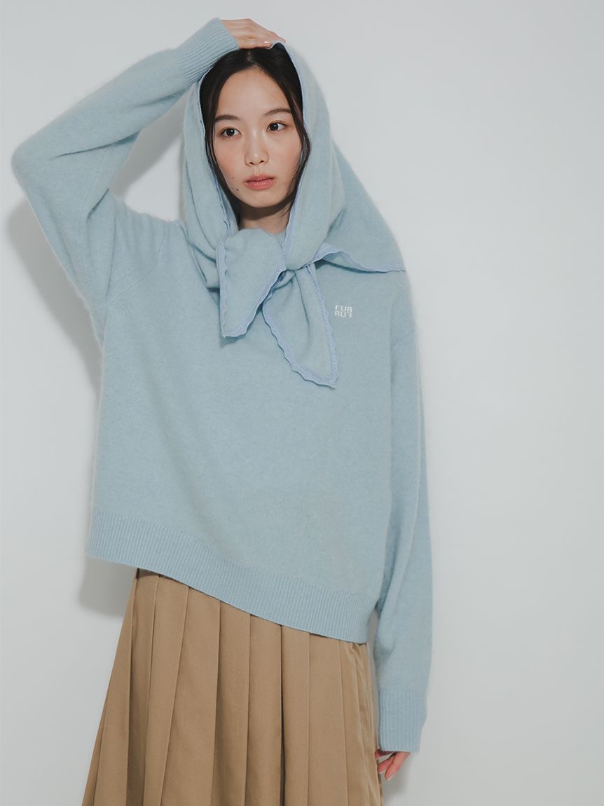 ウールミンクロゴ刺繍クルーネックニット(ニット・セーター)｜TOPS